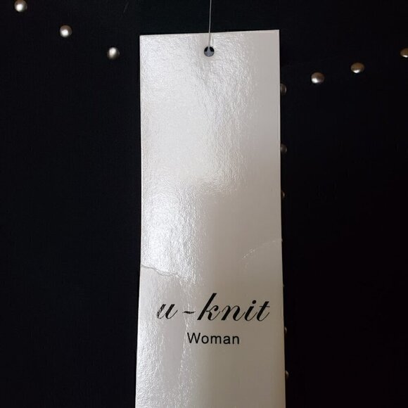 NWT U-Knit Spruce Green Sheer Lined Stoned Top Blouse  Size 2X - Picture 2 of 7